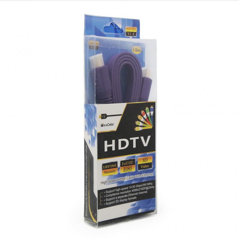Kabl Flet HDMI na HDMI 1.5m ljubicasti