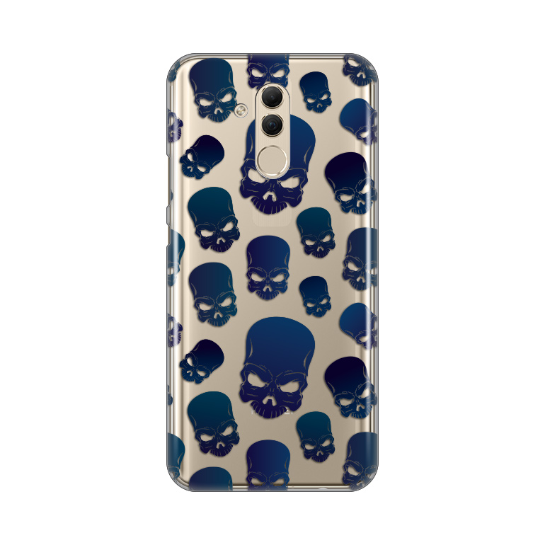 Maska Silikonska Print Skin za Huawei Mate 20 Lite Blue Skulls