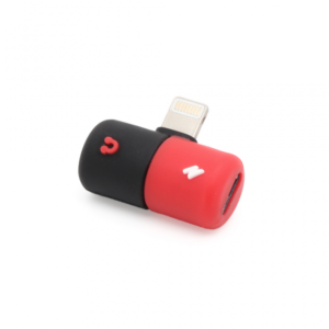 Adapter za slusalice i punjenje W1 iPhone lightning crveni