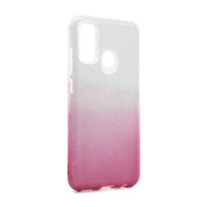 Maska Double Crystal Dust za Huawei P smart 2020 roze srebrna