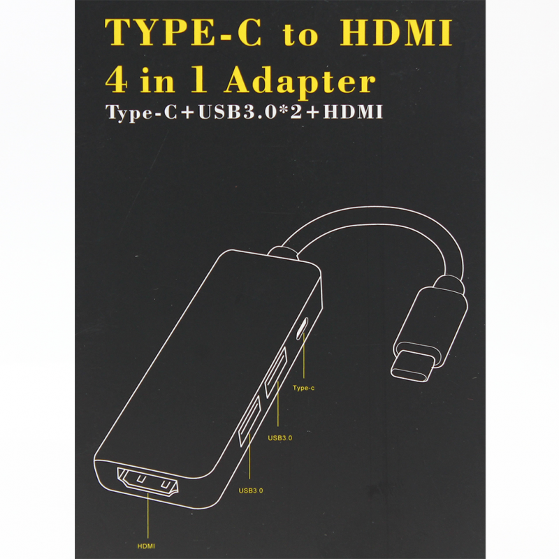 Adapter Type C na HDMI 2xUSB 3.0 type C 4u1
