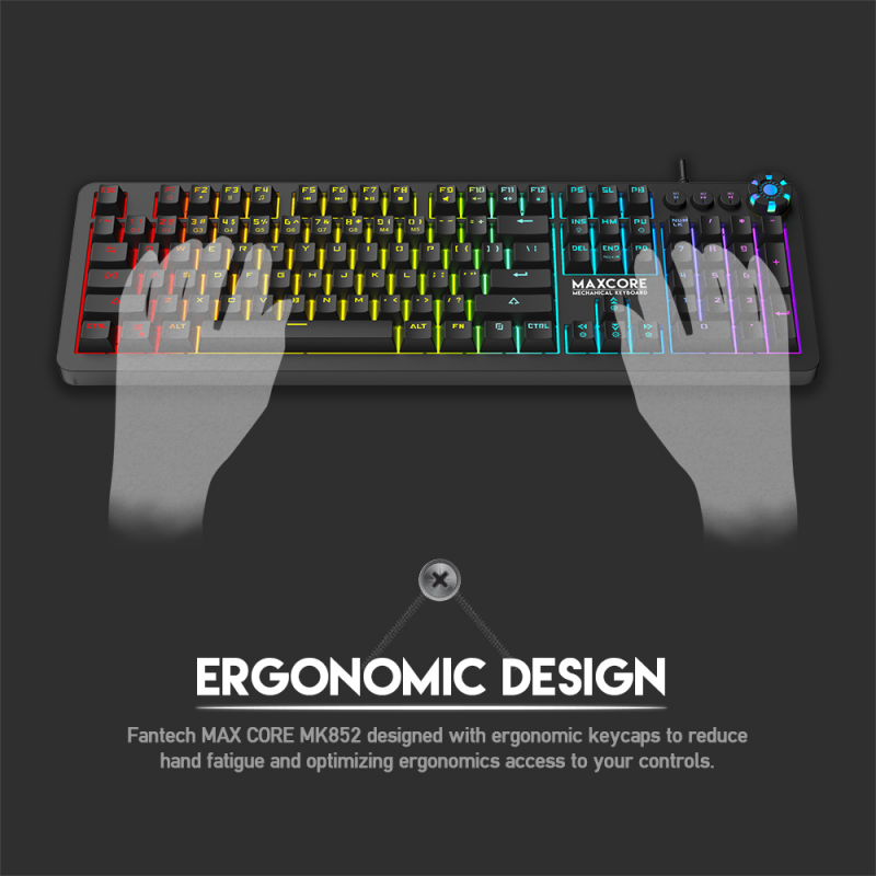 Tastatura Mehanicka Gaming Fantech MK852 RGB Max Core crna (Brown switch)