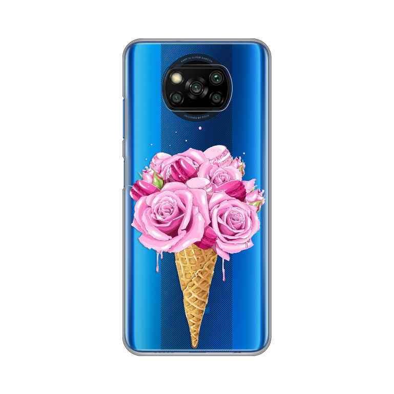 Maska Silikonska Print Skin za Xiaomi Poco X3/X3 Pro/X3 NFC Rose Cone