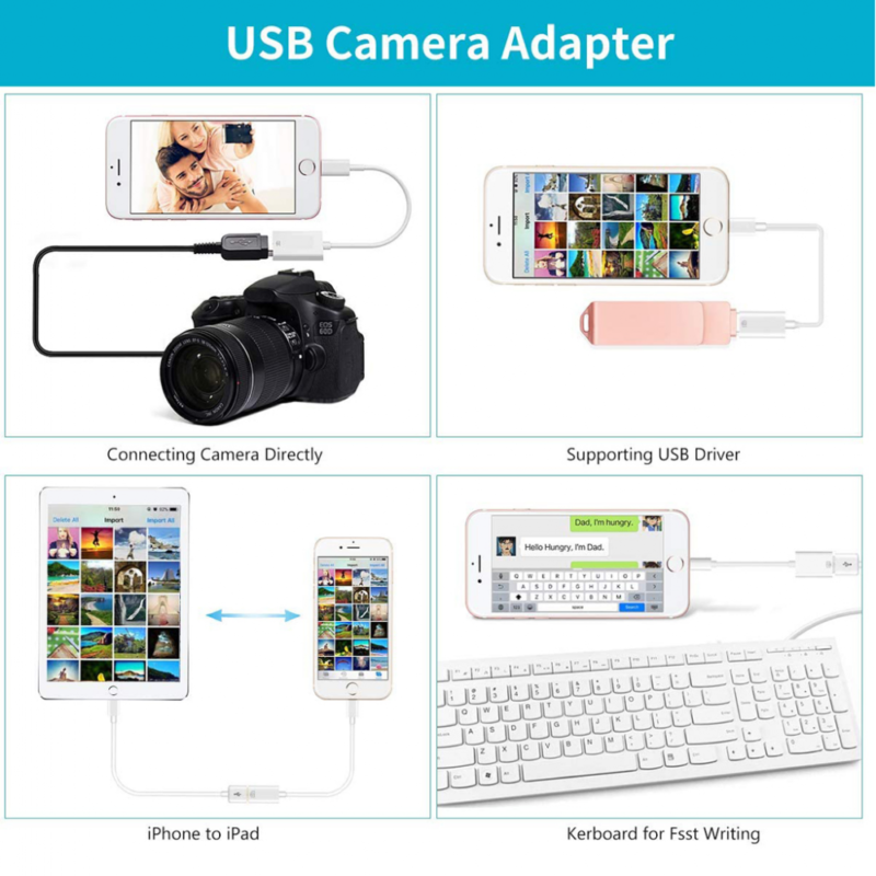 OTG lightning na USB kamera adapter beli
