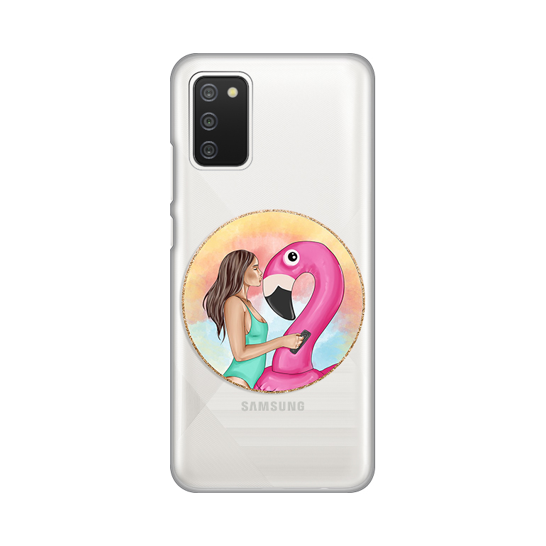 Maska Silikonska Print Skin za Samsung A025G Galaxy A02s Flamingo Kiss