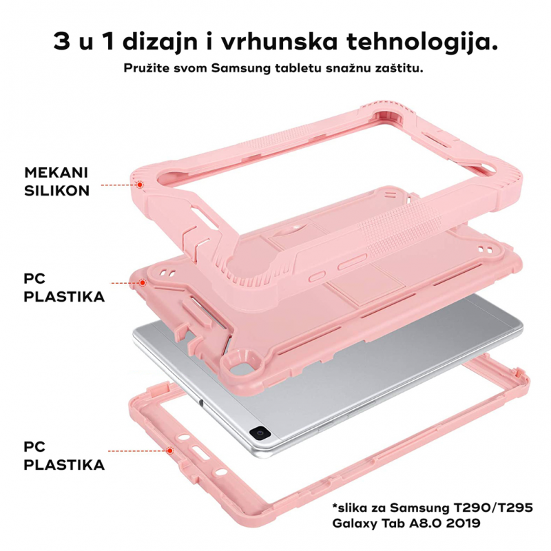 Maska Port Covers za Samsung T500/T505 Galaxy Tab A7 10.4 2020 roze