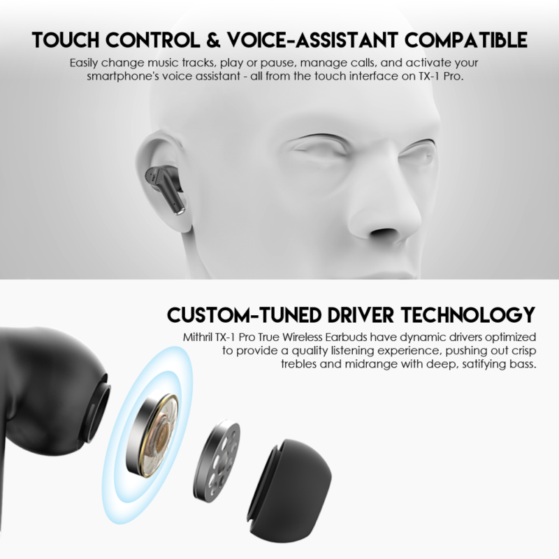Bluetooth slusalice Fantech TX-1 Pro Mithril crne