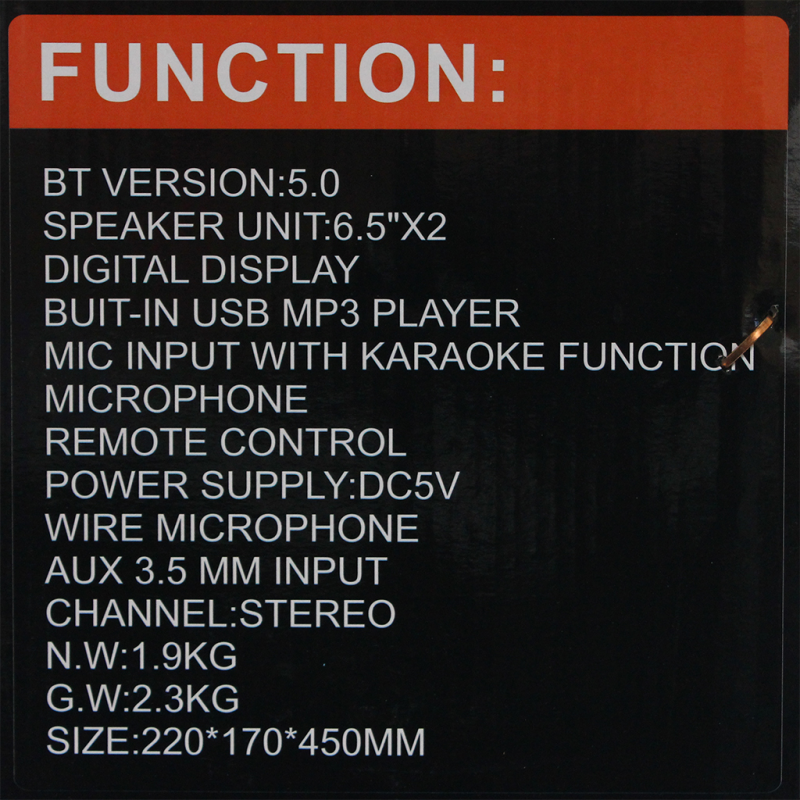 Bluetooth zvucnik LT-2606 XBT 2x6.5"