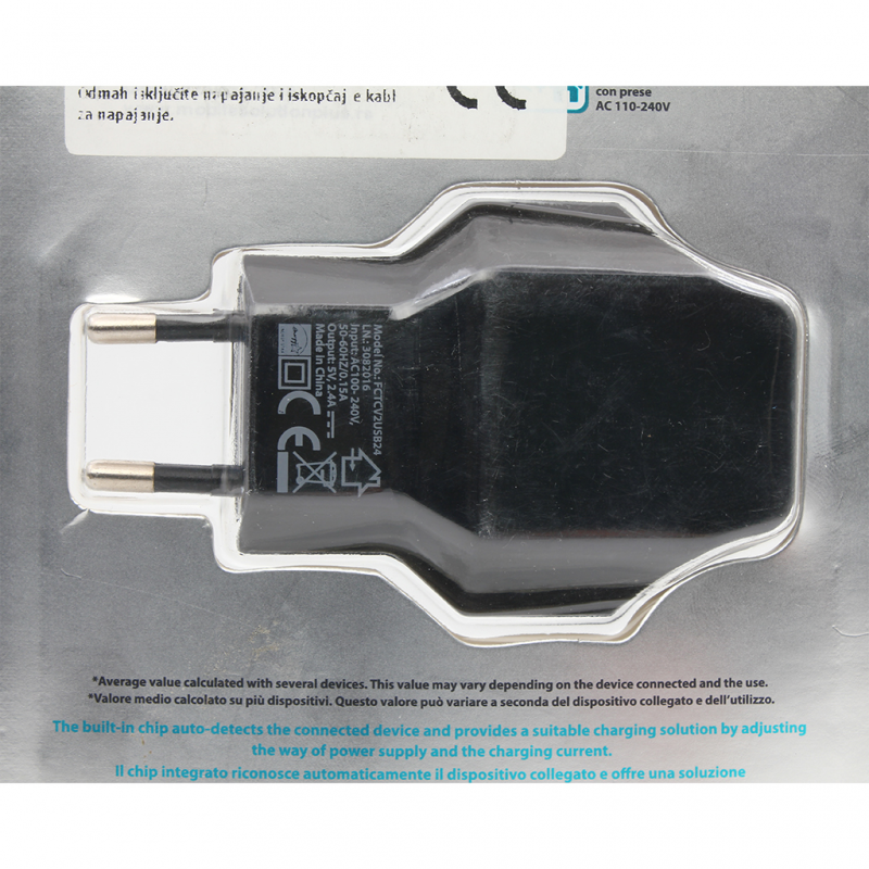 Kucni punjac Puro 24 dual USB 2.4A crni
