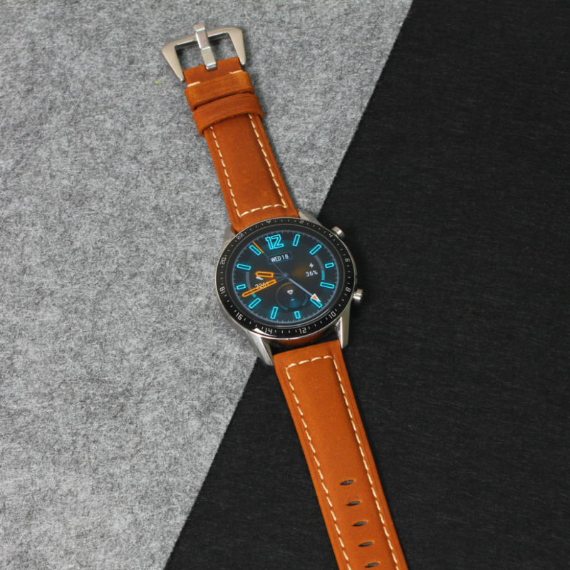 Narukvica elegant kozna za smart watch 22mm braon