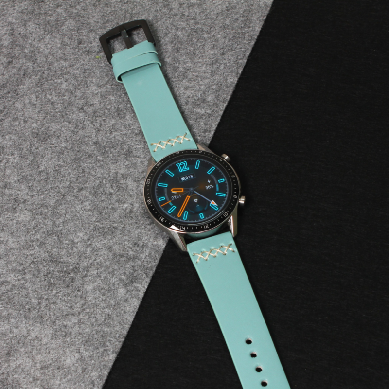 Narukvica thread kozna za smart watch 22mm svetlo zelena
