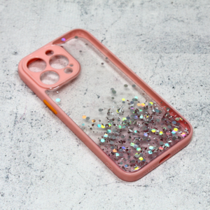 Maska Frame Glitter za iPhone 13 Pro 6.1 roze