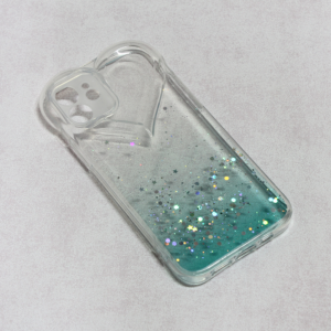 Maska Heart Glitter za iPhone 12 6.1 mint