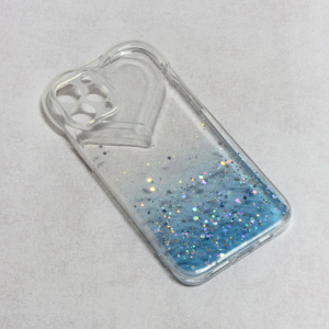 Maska Heart Glitter za iPhone 13 6.1 plava