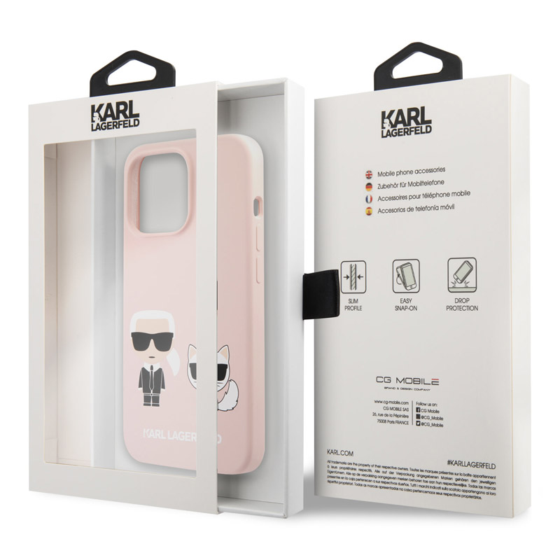 Maska Karl Lagerfeld & Choupette za iPhone 13 Pro 6.1 svetlo roze (KLHCP13LSSKCI)