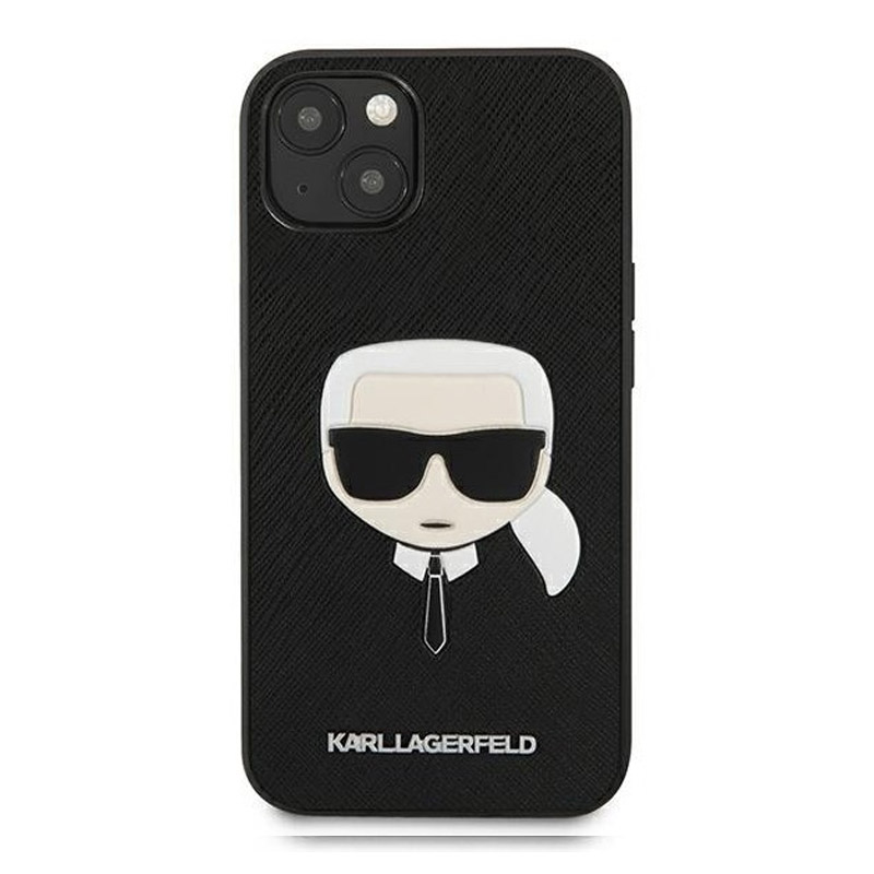 Maska Karl Lagerfeld Saffiano Karl Head za iPhone 13 Pro 6.1 crna (KLHCP13LSAKHBK)