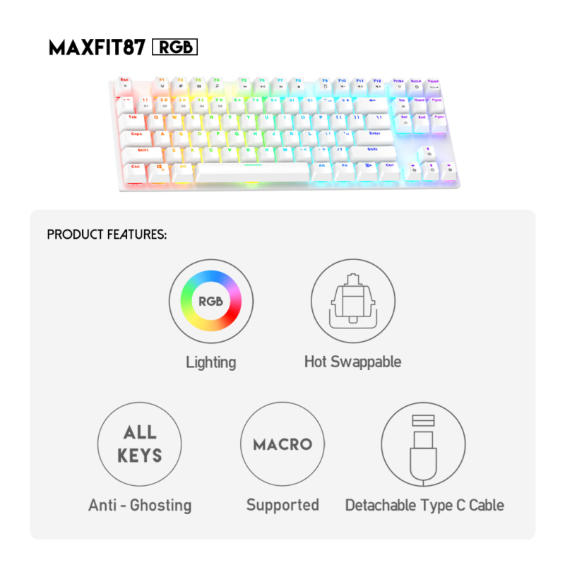 Tastatura Mehanicka Gaming Fantech MK856 RGB Maxfit 87 Space Edition (Red switch)
