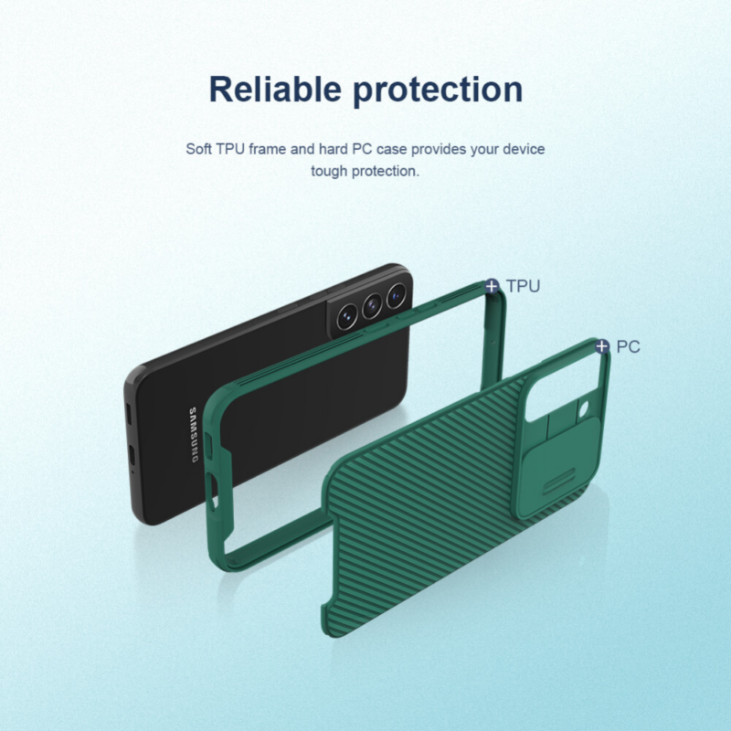 Maska Nillkin CamShield Pro za Samsung S906B Galaxy S22 Plus 5G zelena