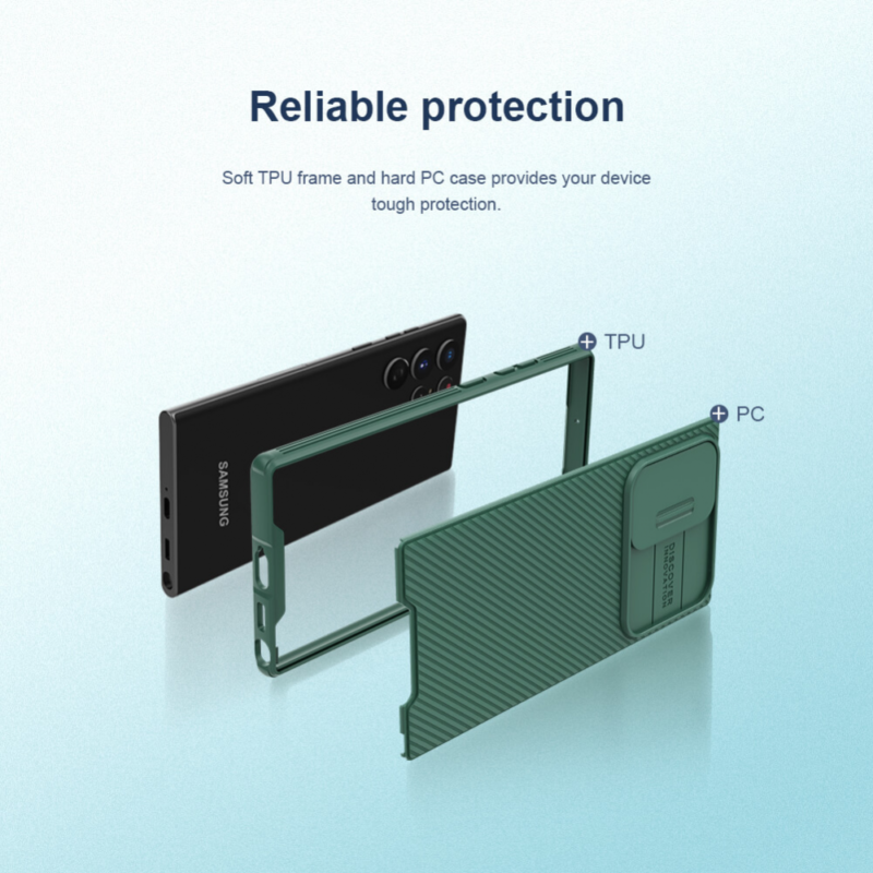 Maska Nillkin CamShield Pro za Samsung S908B Galaxy S22 Ultra 5G zelena