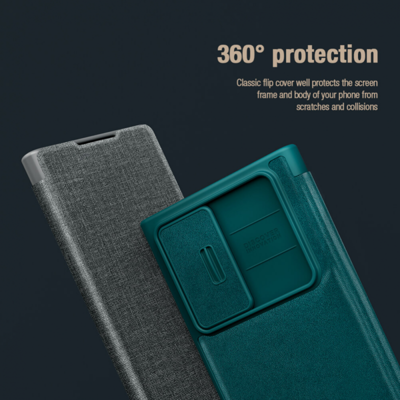 Maska Nillkin Qin Pro Leather za Samsung S908B Galaxy S22 Ultra 5G zelena