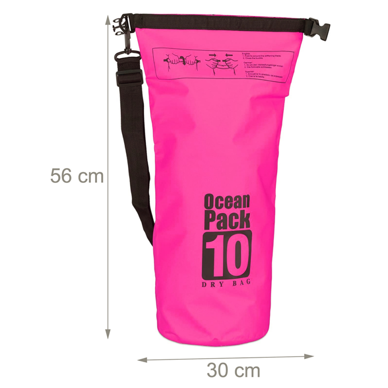 Vodootporna suva torba EL 10L pink