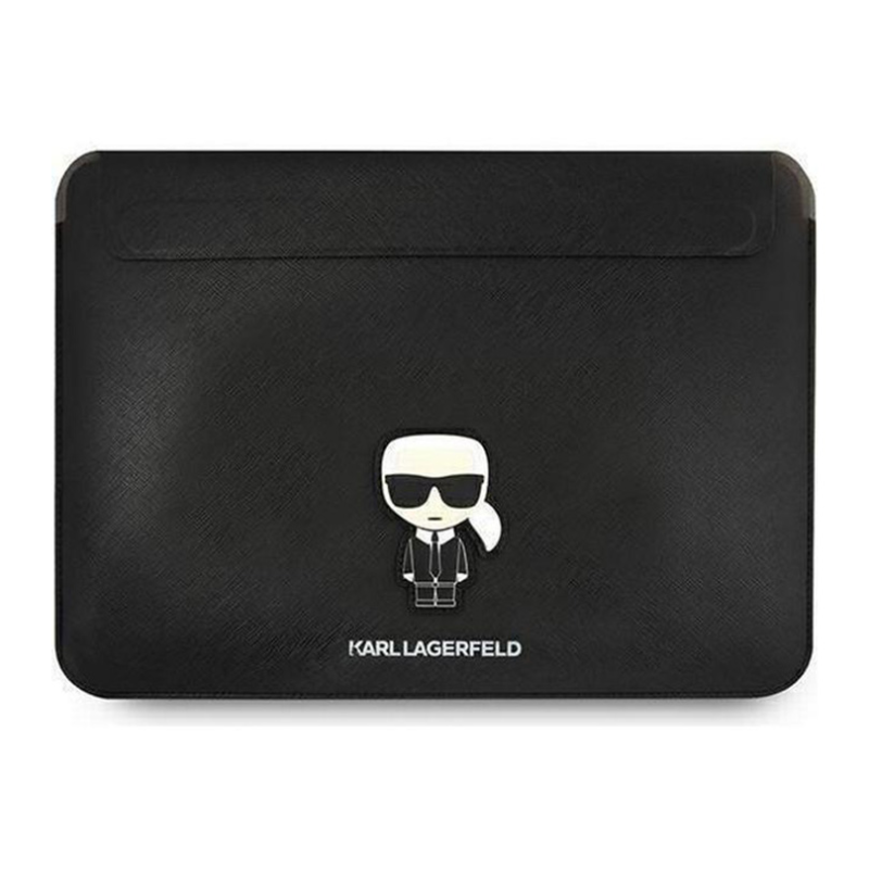 Torba za laptop Karl Lagerfeld Sleeve Saffiano Ikonik 16." crna (KLCS16PISFBK)