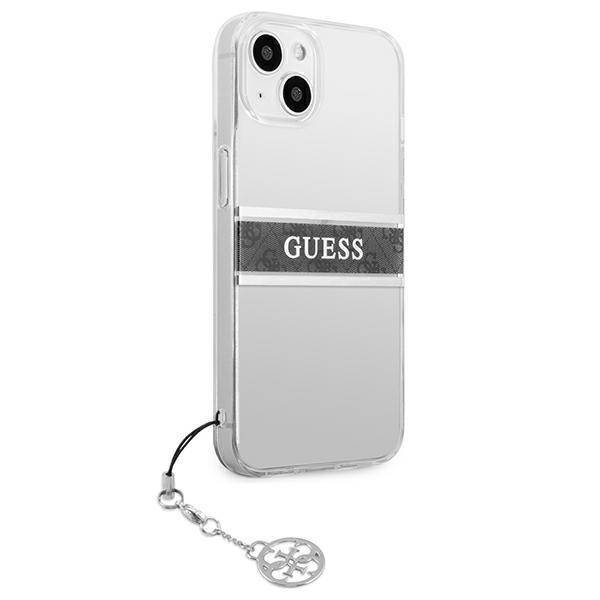 Maska Guess 4G Stripe Charm za iPhone 13 6.1 siva (GUHCP13MKB4GGR)