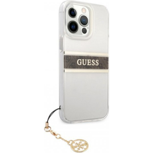 Maska Guess 4G Stripe Charm za iPhone 13 Pro Max 6.7 braon (GUHCP13XKB4GBR)