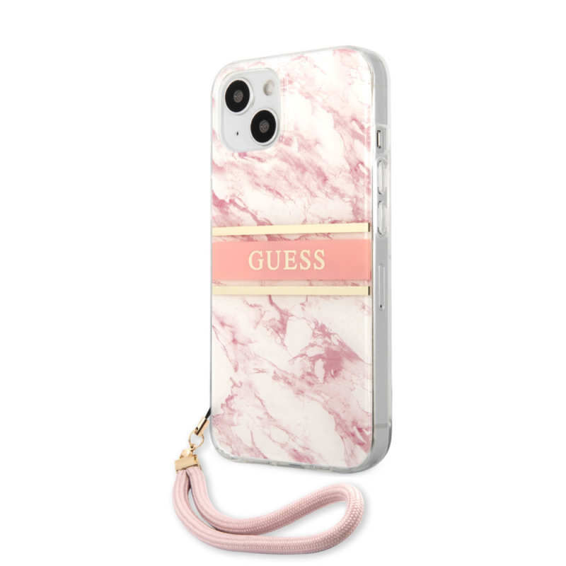 Maska Guess Marble Strap za iPhone 13 6.1 roze (GUHCP13MKMABPI)