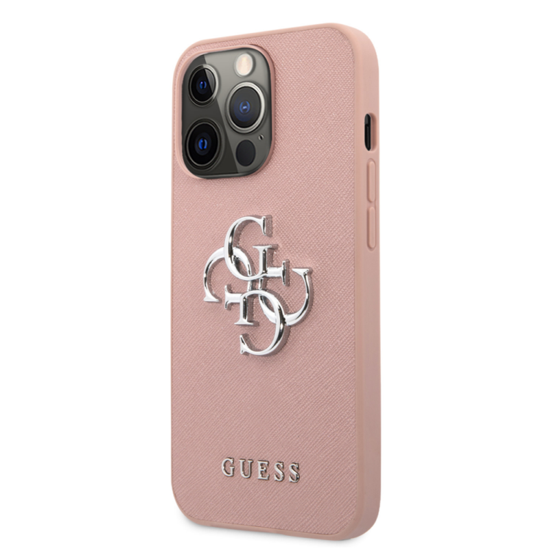 Maska Guess Saffiano Big za iPhone 13 Pro 6.1 roza (GUHCP13LSA4GSPI)