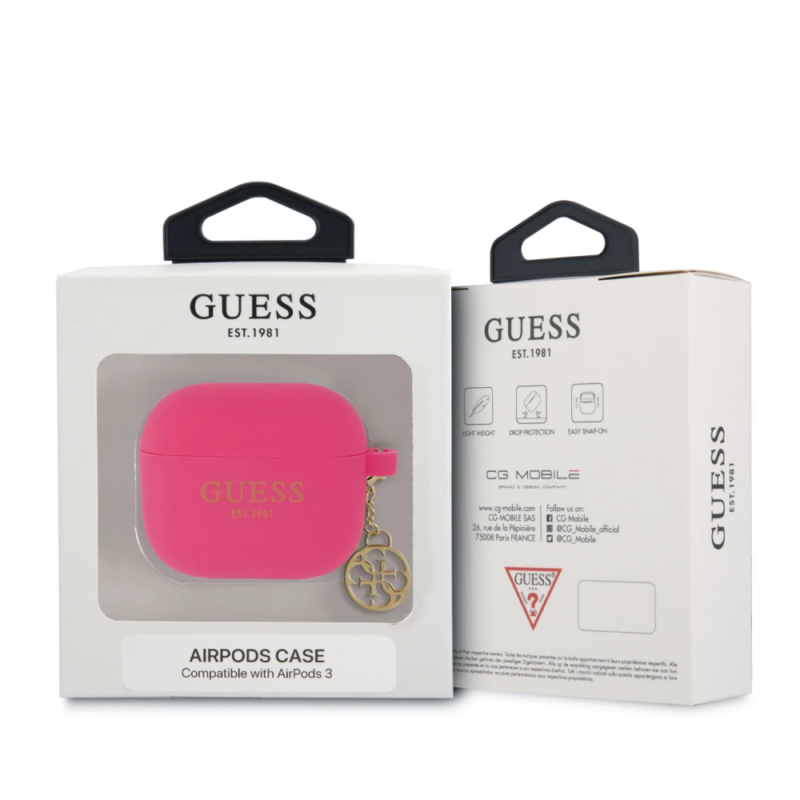 Maska Guess Silicone za Airpods 3 4G Charm pink (GUA3LSC4EF)