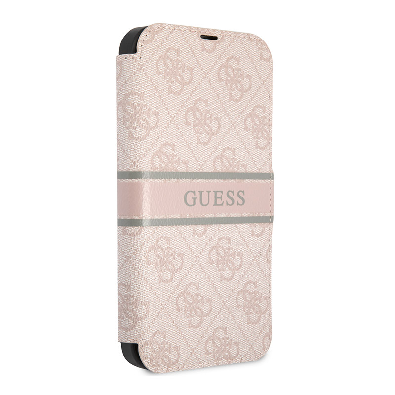 Maska Guess Stripe Bk Pu za iPhone 13 Pro 6.1 roze (GUBKP13L4GDPI)