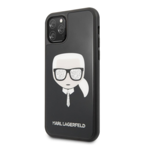 Maska Karl Lagerfeld Double Layers Glitter Head za iPhone 11 Pro 5.8 crna (KLHCN58DLHBK)