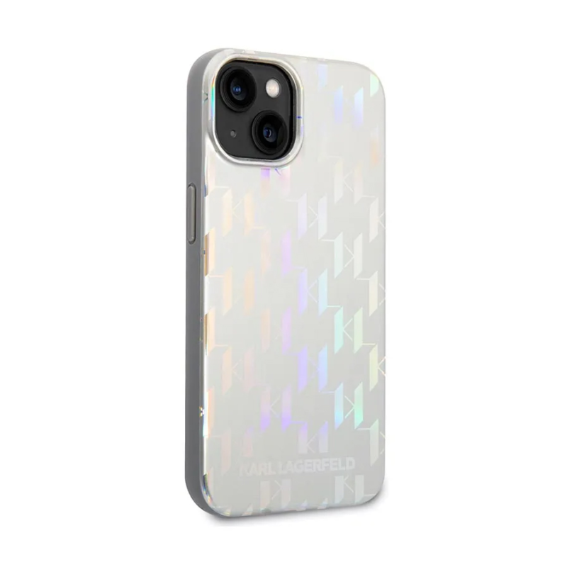 Maska Karl Lagerfeld Hc Monogram Iridescent za iPhone 14 6.1 srebrna (KLHCP14SLGMMSV3)