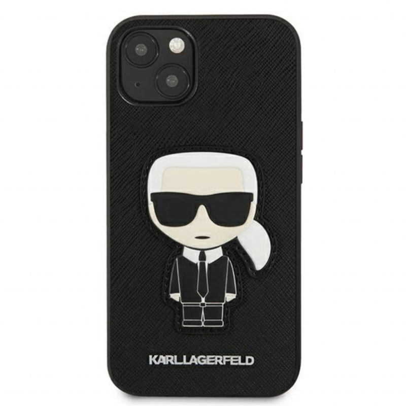 Maska Karl Lagerfeld Hc Saffiano Ikonik Patch za iPhone 13 6.1 crna (KLHCP13MOKPK)