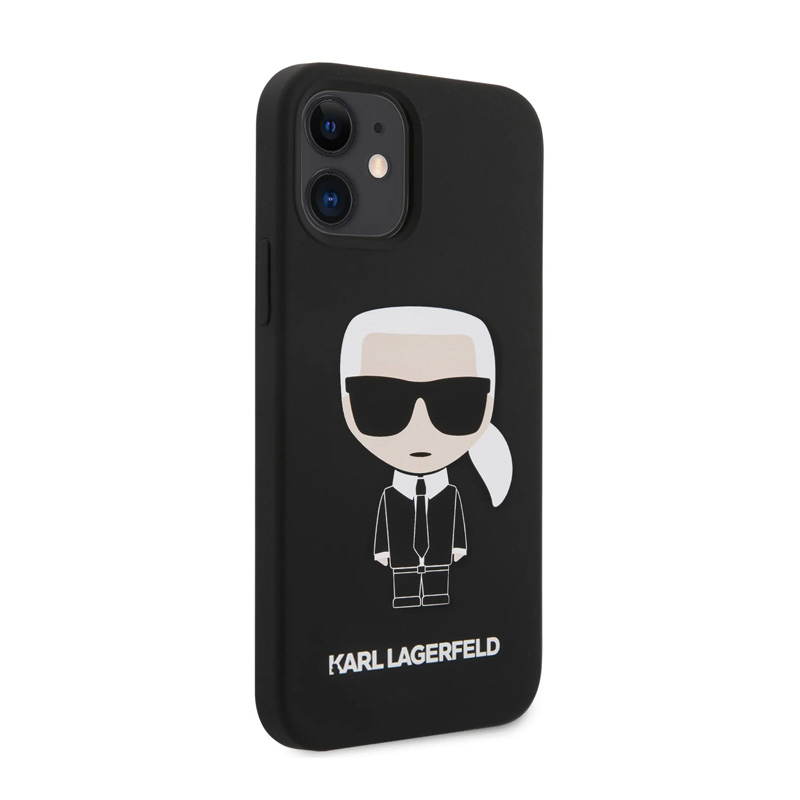 Maska Karl Lagerfeld Hc Silicone Full Body Ikonic za iPhone 12 mini 5.4 crna (KLHCP12SSLFKBK)