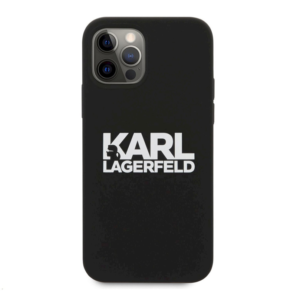 Maska Karl Lagerfeld Hc Silikone Stack Logo za iPhone 12 Pro Max 6.7 crna (KLHCP12LSLKLRBK)
