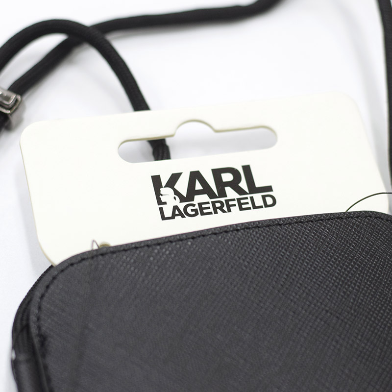 Maska Karl Lagerfeld Pouch Pu Saffiano Karl Head Large za telefone do 6,7" crna ( KLHCP12LOPHKHK)