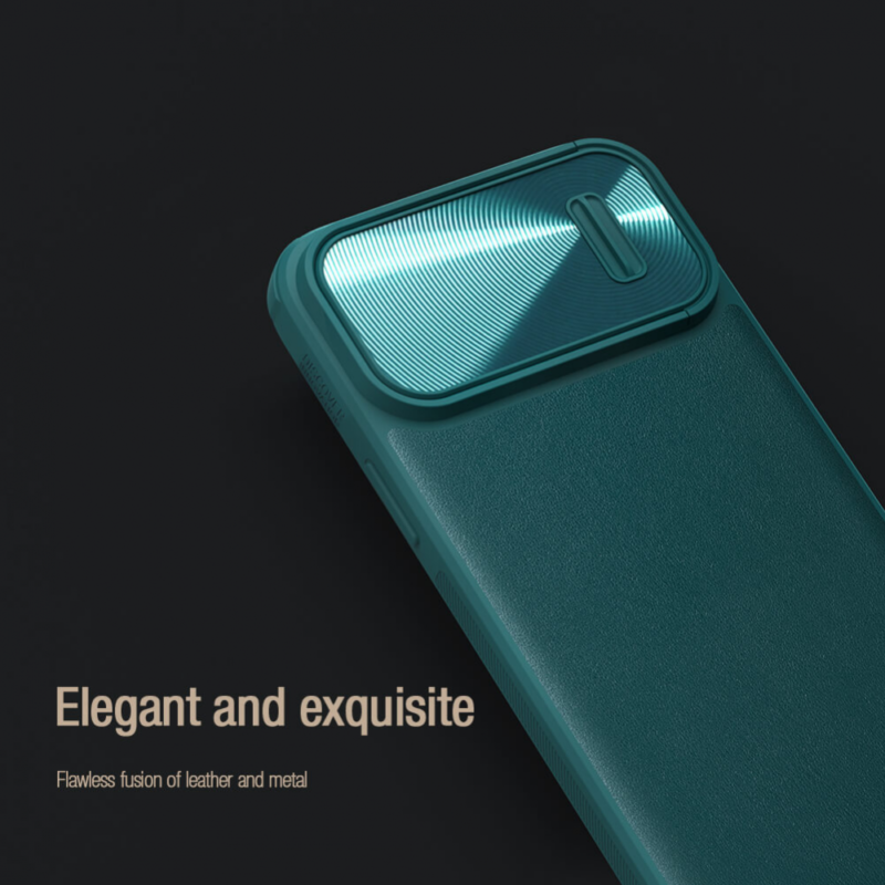 Maska Nillkin CamShield Leather S za iPhone 14 Pro Max 6.7 zelena