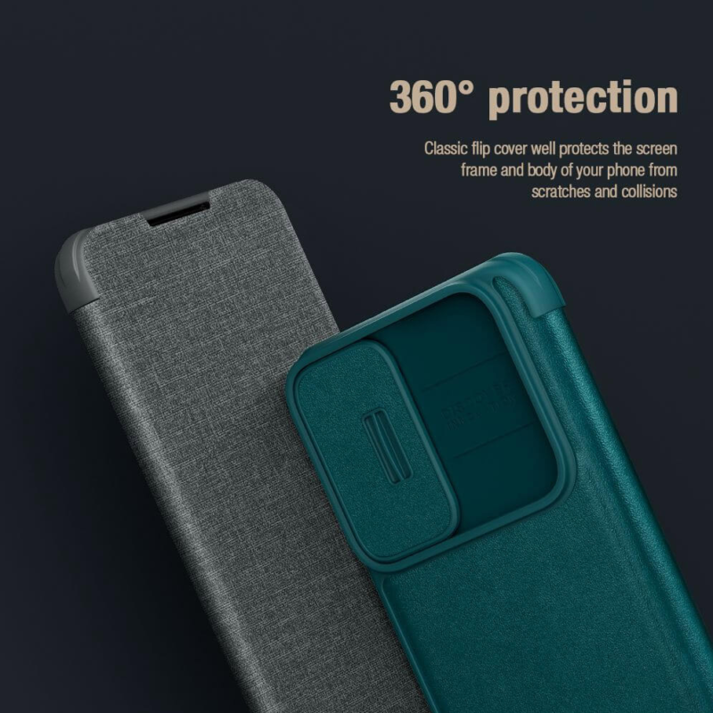 Maska Nillkin Qin Pro (plain leather) za Samsung S911B Galaxy S23 zelena
