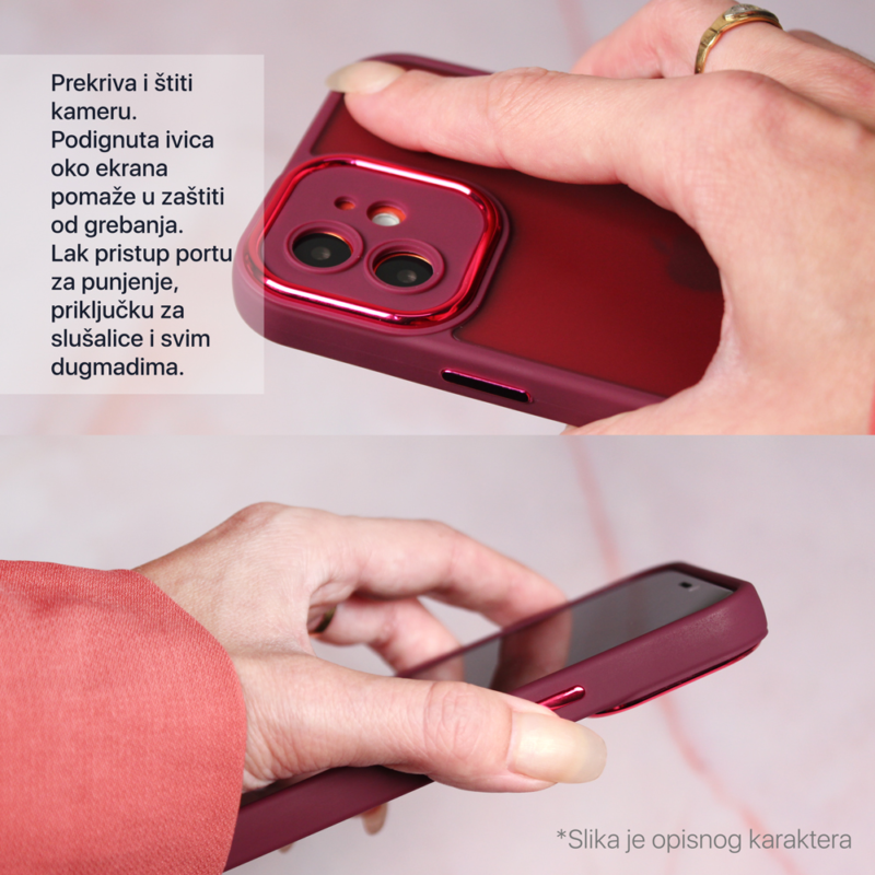 Maska Shining Camera za Samsung S916B Galaxy S23 Plus crvena