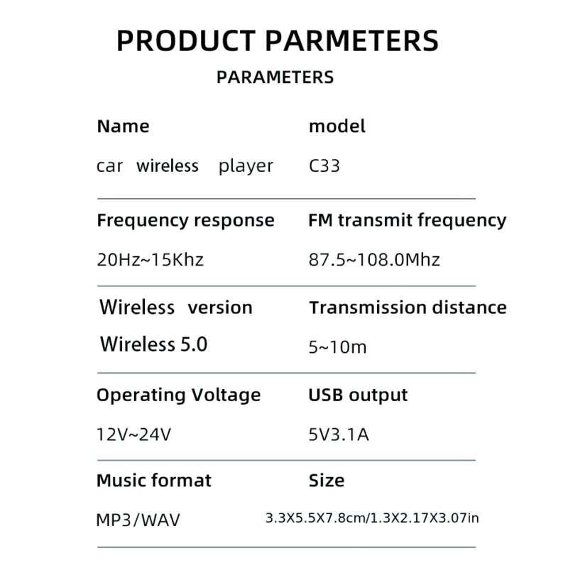 FM transmiter C33 USB, PD, QC 3.0 Bluetooth 5.0, RGB, handsfree crni