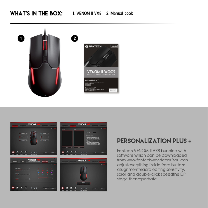 Mis Gaming Fantech VX8 Venom II crni