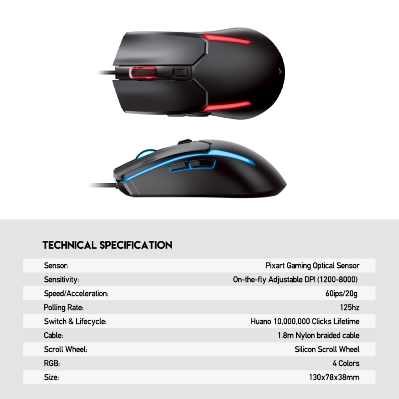 Mis Gaming Fantech VX8 Venom II crni