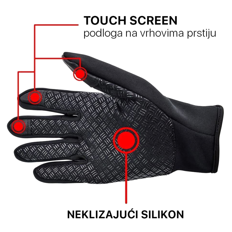 Rukavice za touch screen Forest narandzaste XL