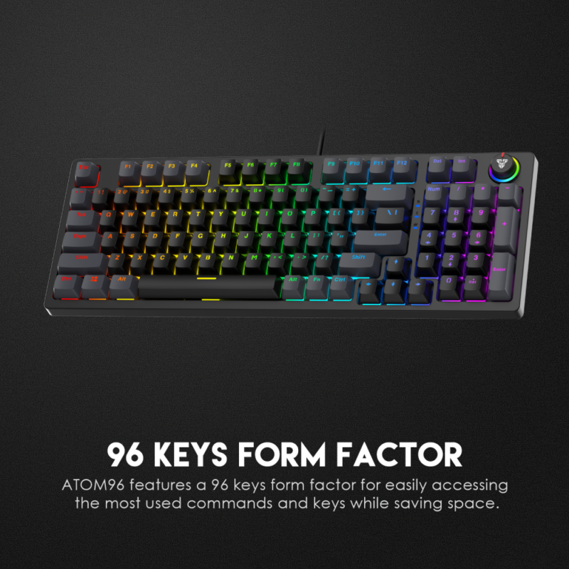 Tastatura Mehanicka Gaming Fantech MK890 RGB Atom 96 siva (Red switch)