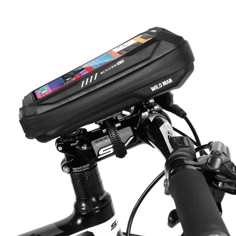 Torba/drzac za mobilni telefon za bicikl Wild man II crna