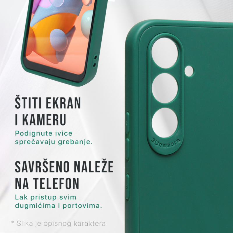 Maska 3D Camera za Honor X8a tamno zelena