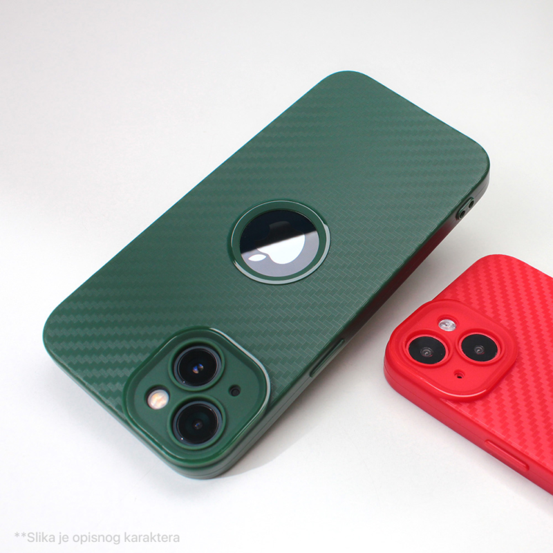 Maska Carbon Stripe za Xiaomi Redmi 12 zelena