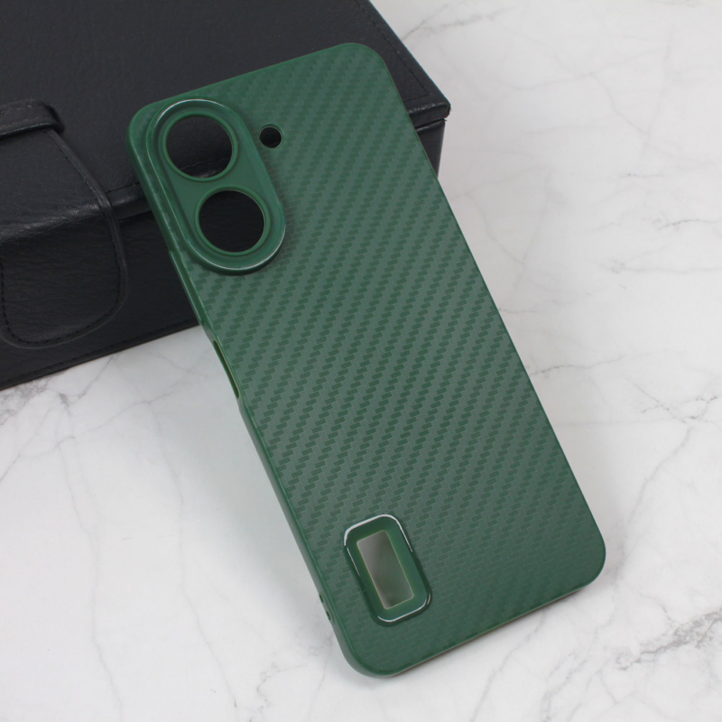 Maska Carbon Stripe za Xiaomi Redmi 13C zelena